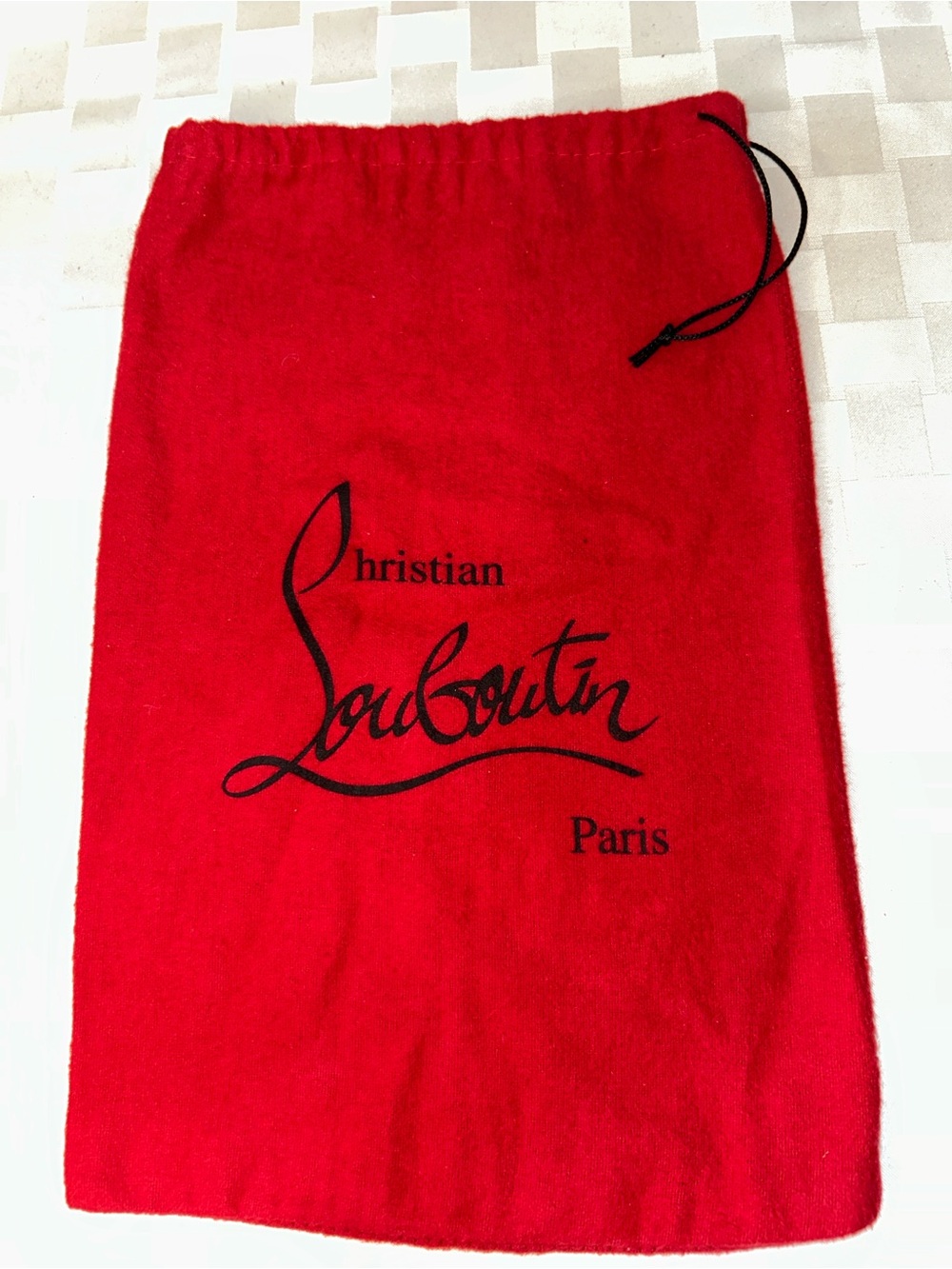 Christian Louboutin Red Drawstring Logo Shoe Dust Bag - Picture 2 of 3